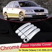 for Skoda Octavia 2 A5 MK2 1Z 2005 2006 2007 2008 2009 2010 2011 2012 2013 Chrome Door Handle Cover Trim Catch Car Accessories Octavia 2 2005-2013