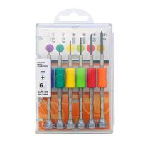VESSEL Precision Screwdriver Set for Ultra-Small Screws, 6-Piece Set, +0, +00, +000, +0000, -0.7, -0.9, TD-56S