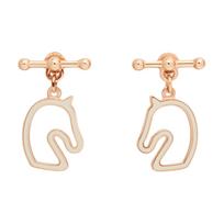 Hermes Horse Design Earrings Women earrings Rose-Gold Cream H100114FOD3 Box+Shopping Bag