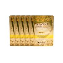 3W Clinic Collagen Luxury Gold Energy Hydrogel Facial Mask Firming & Brightening Care 30g x 5pcs