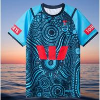 Australijos NRL NSW Mėlynųjų marškinėliai Treniruočių marškinėliai Vaikų uniforma Suaugusiems Sienų laipiojimas ir takų bėgimas Stovyklavimas Drifit marškinėliai L