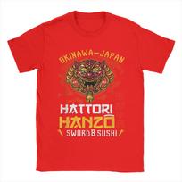 Karys Karys Okinawa Japonija Hattori Hanzo Kardas ir Suši Hipsteris Medvilniniai Marškinėliai Trumpomis Rankovėmis T marškinėliai Apvaliu Kaklu Viršutiniai Drabužiai Dovanojimo Idėja S