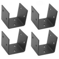 4 vnt. Juodas U formos metalinis laikiklis, Vėjui atsparus tvirtinimas 2x4 2x6 medienai, lubų sija, medinis karkasas, „pasidaryk pats“ konstrukcija 1PC juoda