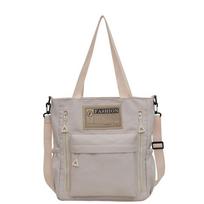 Solid Color Student Tote Bag Simple Single-shoulder Bag Women's Shoulder Bag  Work Travel balta