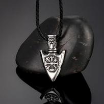 Norse Compass Spear Necklaces Men Never Fade Gold Color Vikings Rune Stainless Steel Pendant Trinity Amulet Scandinavian Jewelry 60CM