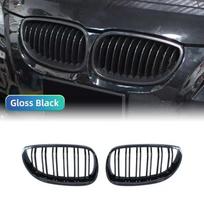 For BMW 5 series E60 520i 523i 525i 528i 530i 535i 550i 2003 2004 2005 2006-2009 Front Kidney Grille Double Slats Glossy Black