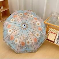 Floral Mandala Design 11 Theme Automatic Umbrella Compact 8-Rib Design Sturdy Construction Durable Umbrella Stylish Accessory