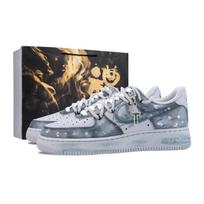 Nike Air Force 1 Pilki Miesto Atminimai Atsparūs Dilimui Neslystantys Žemi Kateboardo Batai Vyriški Pilki Mėlyni IR0952-002(Team626-) 41