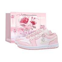 Jordan Air Jordan 1 Vintažiniai krepšinio batai Unisex žemi rožiniai 553560-614(Team52-S-BOX) 40