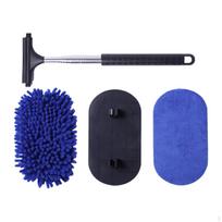 Car Wash Brush Mop Kit Side Mirror Squeegee with Long Handle,Washable 3 in 1 Reusable,Car Rearview