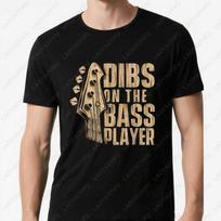 Dibs On The Bass Player Guitarist Bassist Guitar Men Women TShirt Vintage Classic Fashion Streetwear Modal Tees All Match Tops S įvairiaspalvis