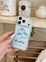 Blueberry Line Semi-transparent iPhone 17 Pro Max Holder/16/15 Case. iPhone 17 Pro Max