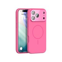 Instantly Transforms: 17-Window iPhone 17 Pro Max Liquid Silicone Case, Apple 16 Magnetic, Drop-Proof iPhone 17 Pro Max barbie rožinė spalva