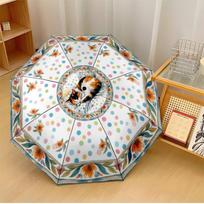 Calico Cat on Patterned Umbrella Printed umbrella windproof folding umbrella portable sun and rain umbrella suitable for gifting
