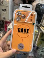 iPhone 17 Pro Max Liquid Silicone Magnetic Case with 16 Window Design iPhone 17 Pro oranžinė