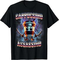 Cappuccino Assassino Brainrot Italian Meme Unisex 100% Cotton T-shirt Mens Tees Top S įvairiaspalvis