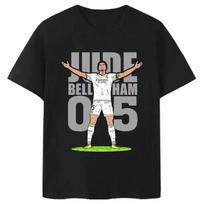 Bellingham for Real Madrid Fans Celebration Action Printed Logo Men Short Sleeve T-Shirt Commemorative Summer Round Neck England S įvairiaspalvis