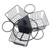 Stainless Steel Rotating French Fry Basket with Dipping Cup Sturdy Snack Basket Portable Chips Storage Basket Chicken Snacks