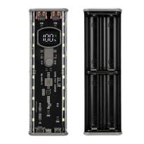 4*21700 DIY Power Bank Case PD22.5W Powerbank Case 21700 LED Screen Transparent Battery Storage Shell Welding Free Battery Holde juoda