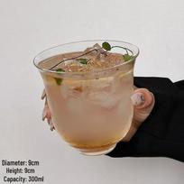 Wide-Mouth Glass Cups: Ins Style Chinese Kung Fu & Cocktail Series, Ideal for Iced Coffee and Lattes 301-400ml