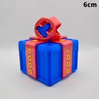 Erzinanti dovanų dėžutė su varžtais Didelės erzinančios dovanų dėžutės Išdaigos Prisukama dėžutė 3D spausdinta dovanų dėžutė Pinigų kortelės konteineris Kalėdų dovana 6cm raudona
