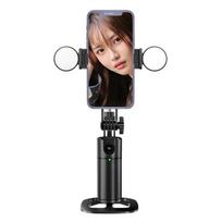 Auto Face Tracking Smartphone Gimbal Stabilizer 360° Rotating Facial Recognition Gimbal  Live Video black with light