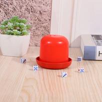 Dice Cup Set with Shaker and Creative Gift Dice for Bar and KTV Red with Five Dice