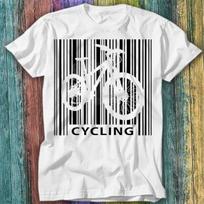 Cycling Barcode Cyclist Mountain Bike Road MTB Racer Bicycle T Shirt Mens Womens Tees Top Top Tee 389 M