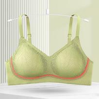 Women Adjustable Strap Lace Wireless Bra Lifting Supportive Push Up Comfortable Everyday Lingerie M žalia