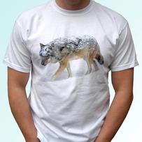 Wolf white kids boys T-Shirt animal tee top design gift - s s kids baby sizes 110