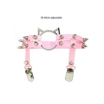 Sexy Leather Spike Garter Belt Elastic Leg Anklet Girl Women Harness Goth Rock Gothic Rivet Punk Cat Thigh Garter adjustable