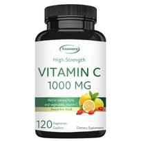 Vitamin C - Rich in a variety of fruits and vegetables, Vitamin C Ascorbic Acid, 1000 mg, Boosts Immunity 120