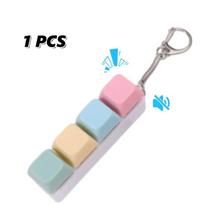 4 Keys Button Keycap Fidget Keychain Keyboard Key Toy Keyboard Clicker Toy Keyboard Cube Toy for Adult Gift Presents To Relief Pass Time 8 cm rožinė