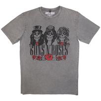 Official Guns N Roses T Shirt Hell Group Grey Premium Stonewash Tee New M
