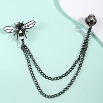 [HF]New 1Pc Creative Animal Bee Shaped Metal Chain Brooches Pins Man Suit Shirt Collar Lapel Pin Women Jewelry Accessries