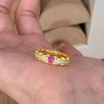 Light Luxury Design heart-shaped inlay diamonds rings for women Elegant Style Rings for women Wedding Party Romantic Jewelry resizable auksas