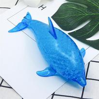 Kids  Childrens 1pc Dolphin/Shark Squishy Stress Ball, Sea Animal Squeeze Toy with Water Beads, Stretchy Fidget Toy for Adults mėlyna