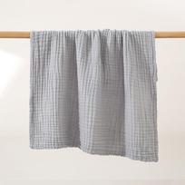 A klasės medvilninis 6 sluoksnių marlinis kūdikio vonios rankšluostis ir pledas 110x110cm Stretchable gray