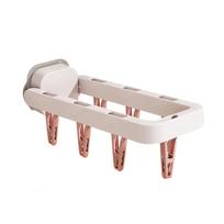 Foldable Wall Mounted Laundry Rack with Multiple Clips for Socks Underwear and Small Clothes Drying Space Saving Design one size rožinė