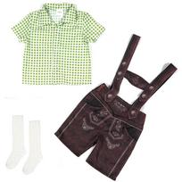 Munich Children's Oktoberfest Plaid Overalls Costume Extra Small žalia