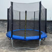 Lauko batuto saugos tinklas sodo šokinėjimo lovai 14 ft with 8 poles gray