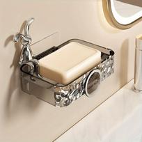 1PC High-end Household Bathroom Drainage Soap Box Hanger Without Drilling