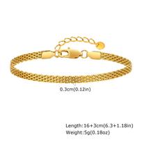 3mm/4mm/6mm Vintage Mesh Link Chain Bracelet for Women, Gold Plated Stainless Steel Italian Chain Bracelet, Waterproof Jewelry