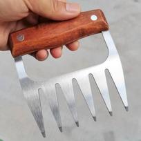 Wooden Handle Stainless Steel Meat Shredder & Tenderizer