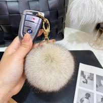 Fox Fur Faux Pom-Pom Keychain Ornament – Fashionable Bag & Phone Accessory