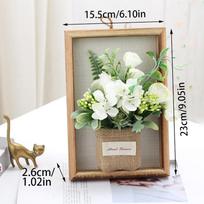 1PC Wood Photo Frame Imitation Flowers Decoration Party Decor Supplies