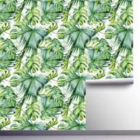 Tropical Palm Leaf Peel and Stick Wallpaper Green Self-Adhesive Prepasted Thickened Waterproof Wallpaper Wall Mural for Decor 2mx45cm