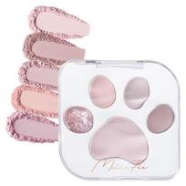 MilleFee Meow Paws Eyeshadow Palette Cat Eye Makeup Eyeshadow Cosmetics Glitter MilleFee Paw Print Palette (01 Amaenbo) 5-Color