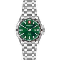 Swiss Alpine Military Star Fighter Original Stainless Steel Green Dial Quartz 7044.1234 100M Men's Watch žalia