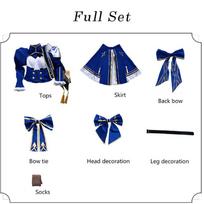 Game Fgo Linkage Honkai Star Rail Saber Cosplay Costume Blue White Women Dress Halloween Carnival Party Suit S